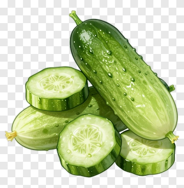 Fresh Cucumber And Slices PNG