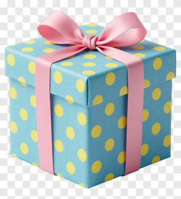 Colorful Gift Box With Polka Dots PNG