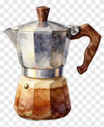 Watercolor Coffee Maker PNG