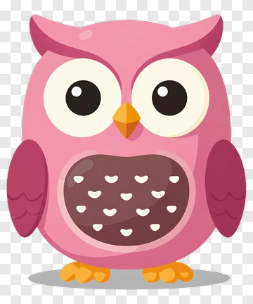 Cartoon Pink Owl PNG