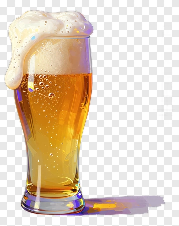 Frosted Beer Glass With Foam PNG