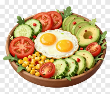 Colorful Salad With Eggs And Fresh Vegetables PNG