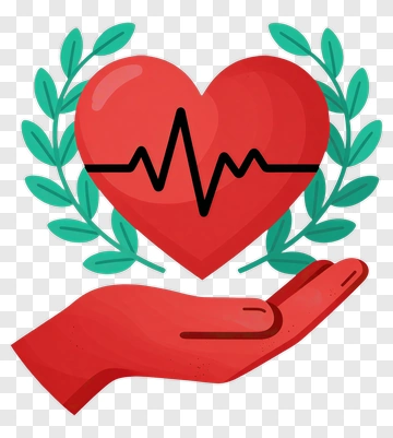 Heart With Pulse In A Hand PNG