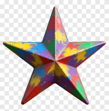 Colorful Star Decoration PNG