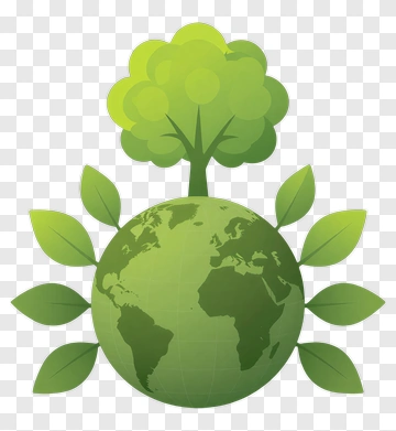 Green Earth With Tree And Leaves PNG