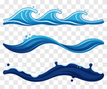 Stylized Ocean Waves PNG