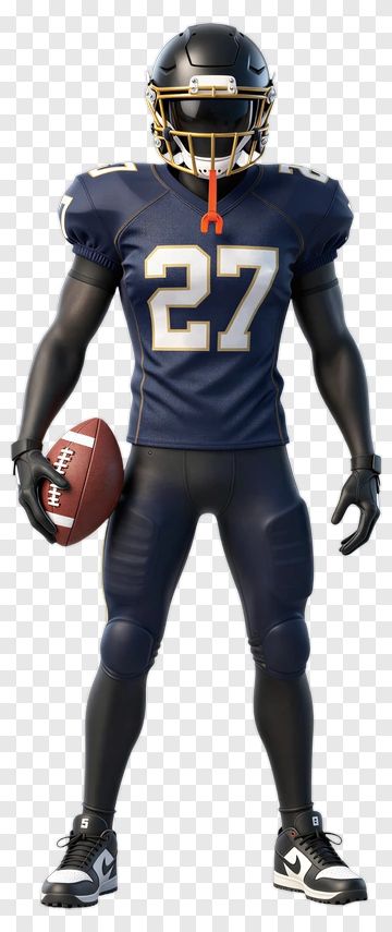 3D Football Player Holding A Football PNG