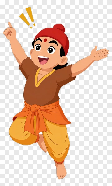 Cartoon Boy Jumping With Excitement PNG