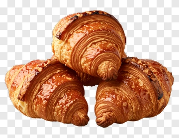 Fresh Croissants Stacked Together PNG