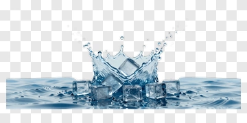 Splashing Water With Ice Cubes PNG