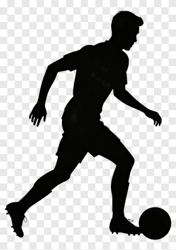 Silhouette Football Player Kicking A Ball PNG