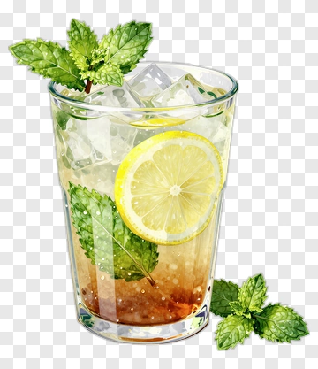 Refreshing Mint Lemonade In A Glass PNG