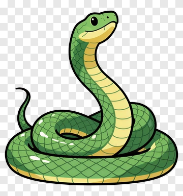 Cartoon Green Snake PNG