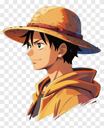Anime Character Wearing A Straw Hat PNG