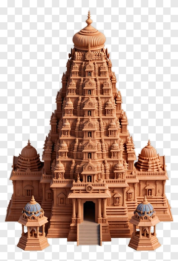 3D Temple Structure PNG