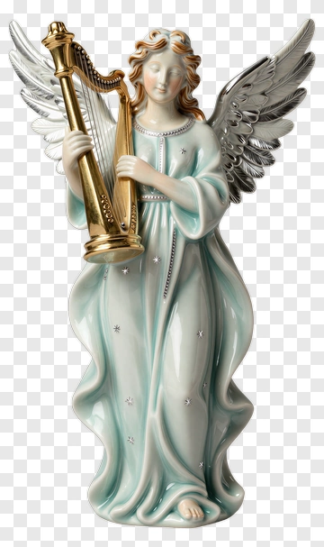 Angel Holding A Harp PNG