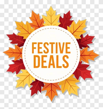 Festive Deals With Colorful Autumn Leaves PNG