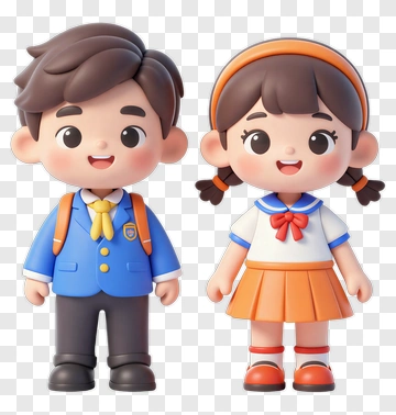 Cartoon School Children PNG