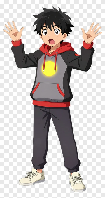 Cartoon Boy Gesturing Excitedly PNG
