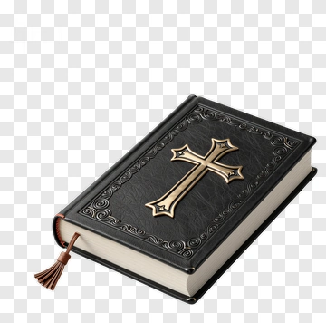 Black Bible With Golden Cross PNG