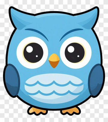 Cartoon Blue Owl PNG