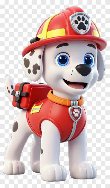 Cartoon Firefighter Dog PNG