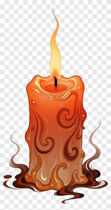 Cartoon Candle With Melting Wax PNG