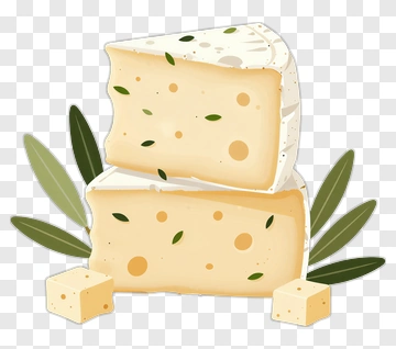 Cheese Block With Green Herbs PNG