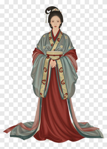 Traditional Chinese Woman In Elegant Attire PNG