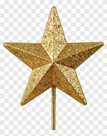 Gold Glitter Star Decoration PNG