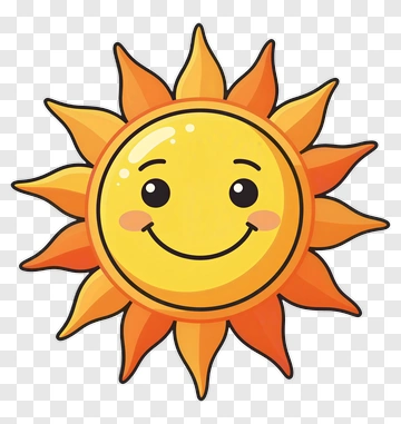 Cartoon Sun With A Happy Face PNG
