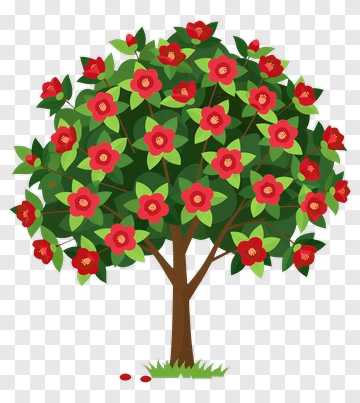 Colorful Flowering Tree PNG