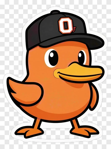 Cartoon Duck Wearing A Cap PNG