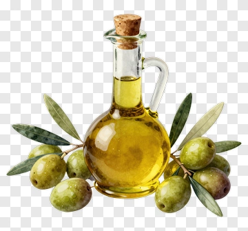 Olive Oil Bottle With Olives And Leaves PNG