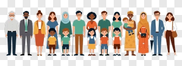 Diverse Family Group Portrait PNG