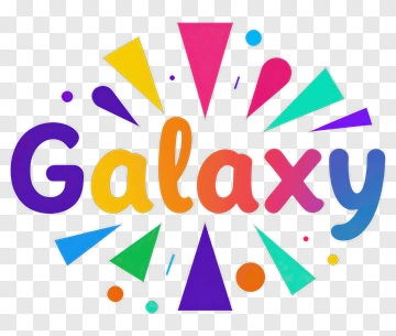 Colorful Galaxy Text Design PNG