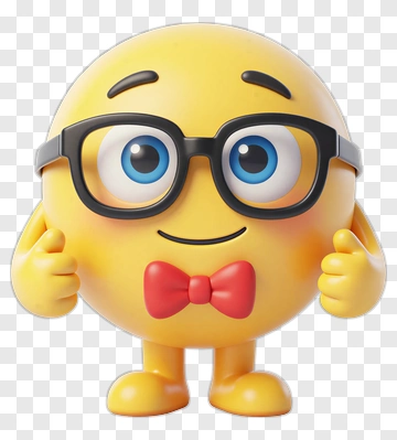 Cartoon Emoji Character Wearing Glasses PNG