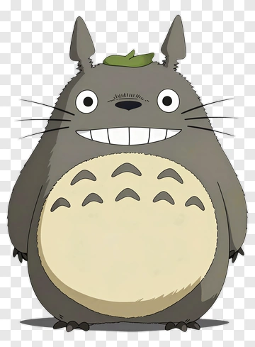 Totoro Character With Leaf On Head PNG