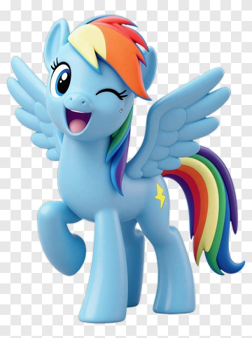 Cartoon Pegasus With Rainbow Mane PNG