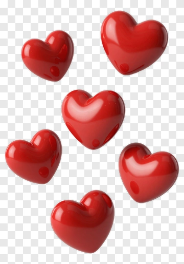 Red Heart Decorations PNG