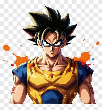 Anime Character With Spiky Hair And Colorful Outfit PNG