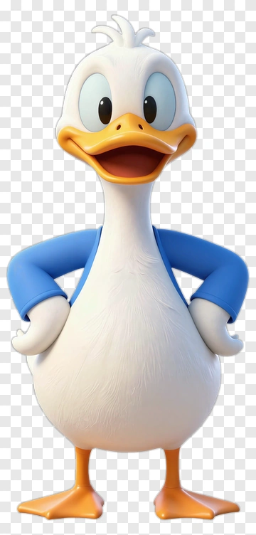 Cartoon Duck With Blue Jacket PNG