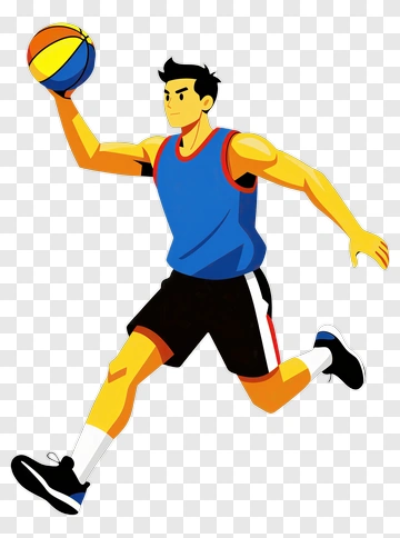 Basketball Player Jumping With A Ball PNG