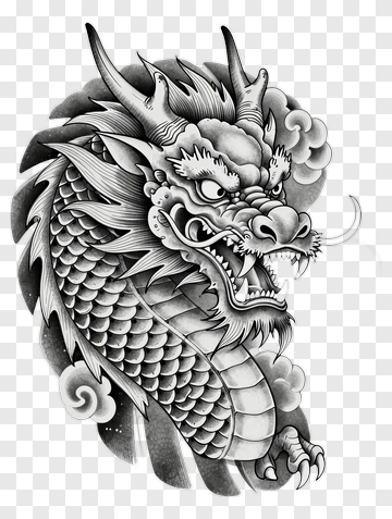 Dragon Head Illustration PNG