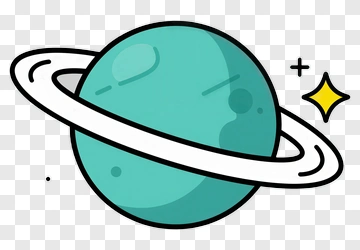Cartoon Planet With Rings PNG