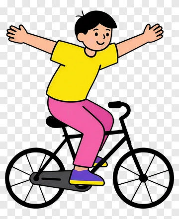 Boy Riding A Bicycle PNG