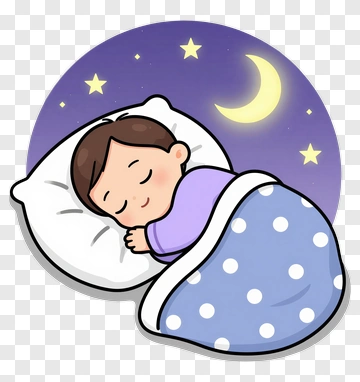 Cartoon Child Sleeping Under A Starry Sky PNG
