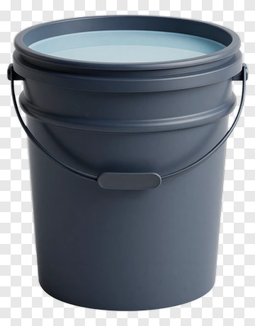 Gray Bucket With Lid PNG