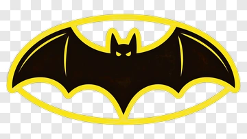 Bat Silhouette With Yellow Outline PNG