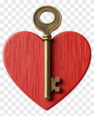 Key On A Red Heart PNG